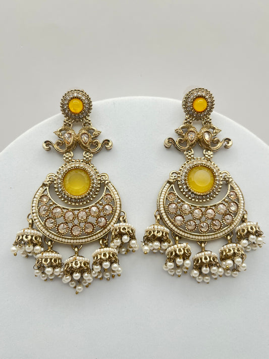 Swasti Yellow Chandbali Earring