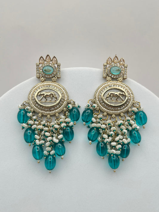 Hriva Sabyasachi Blue Pearl Earrings