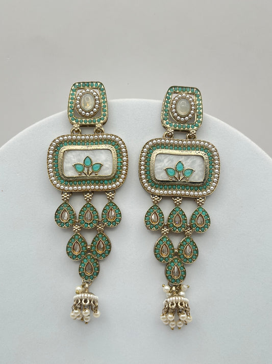 Shivanya Mint Green MOP Earring