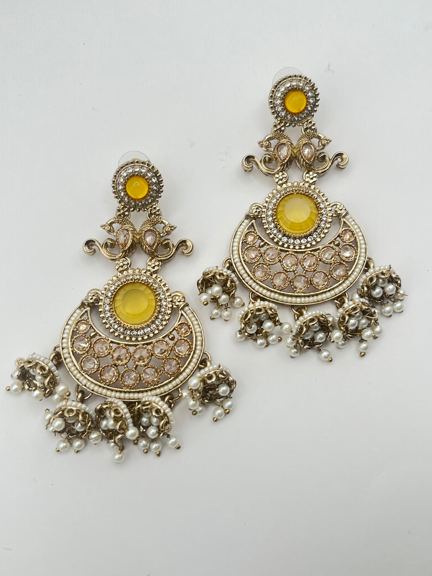 Swasti Yellow Chandbali Earring