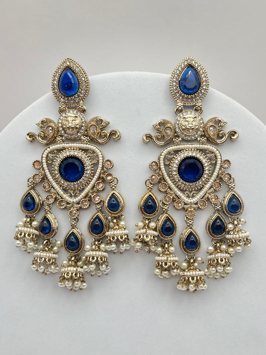 Samriddhi Sapphire Long Earrings