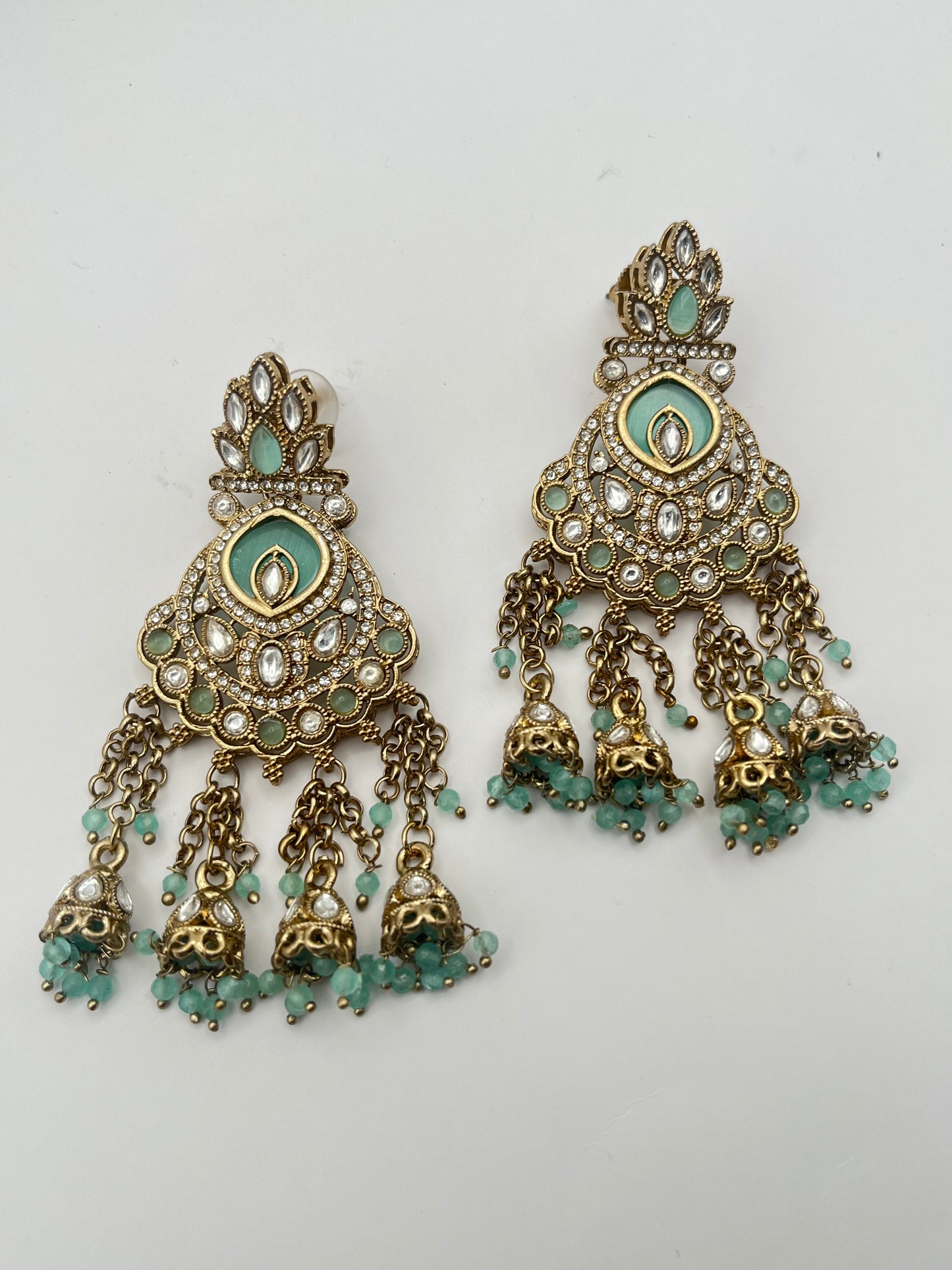 Manaswini Mint Green Line Dangling Earring