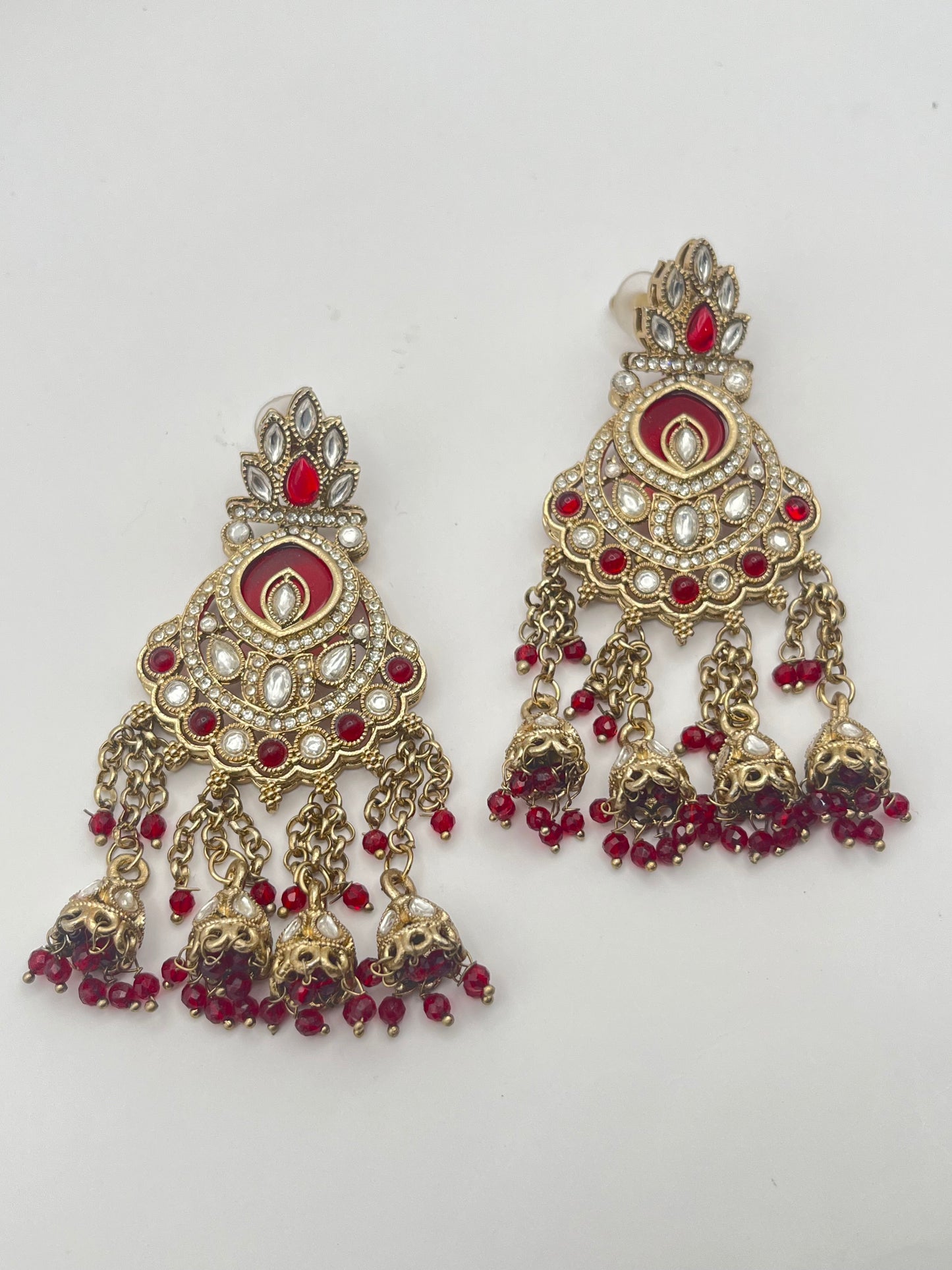 Manaswini Red Line Dangling Earring