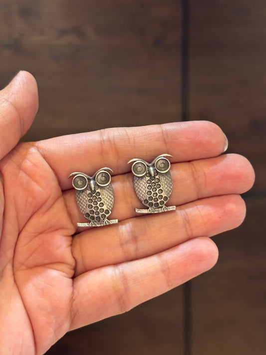 Uwila Owl Oxidized Earrings