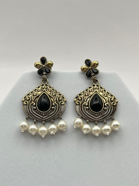 Misha Black Dual Tone Earring