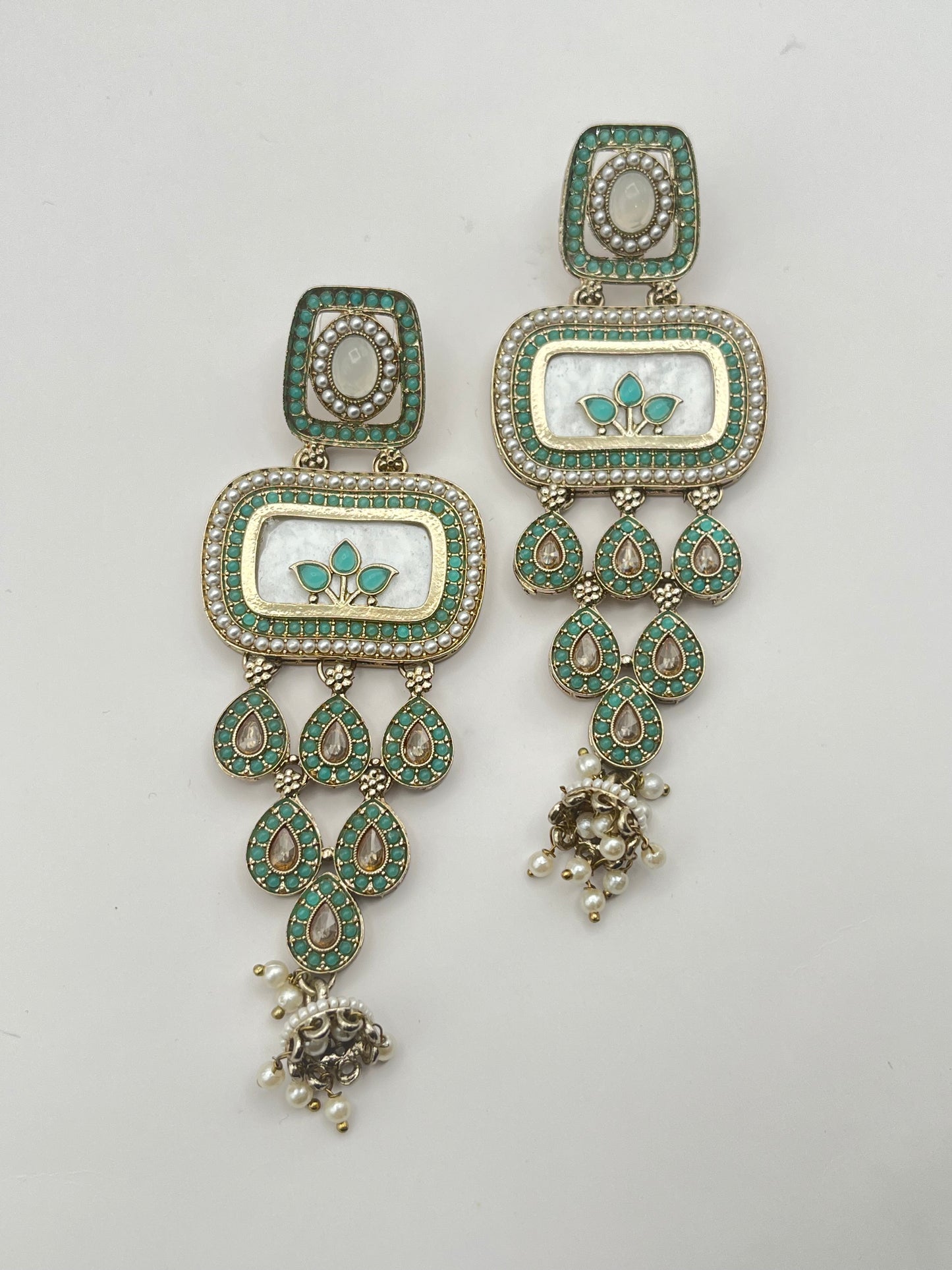 Shivanya Mint Green MOP Earring
