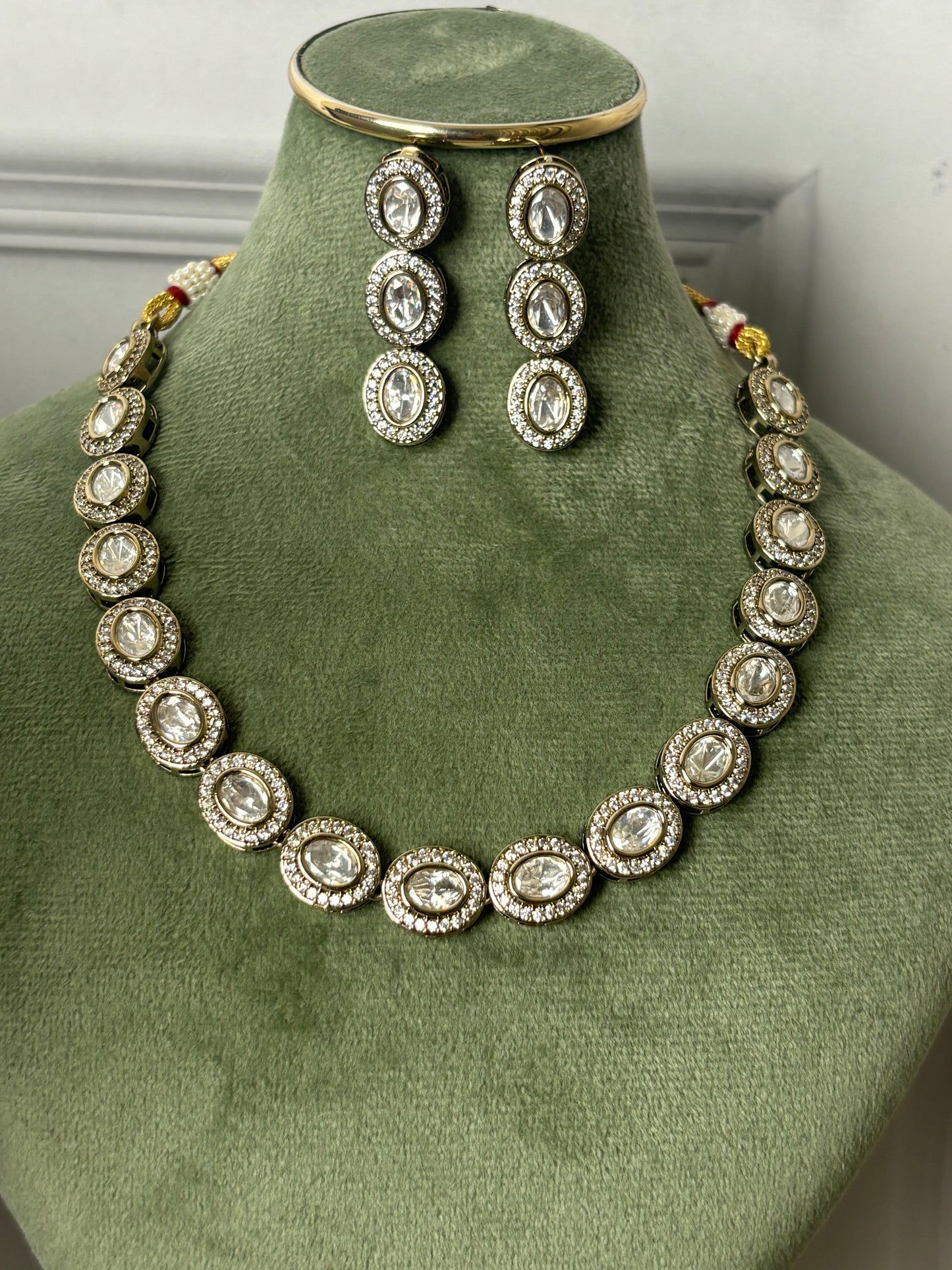 Shanika White Kundan Indo Western Necklace Set