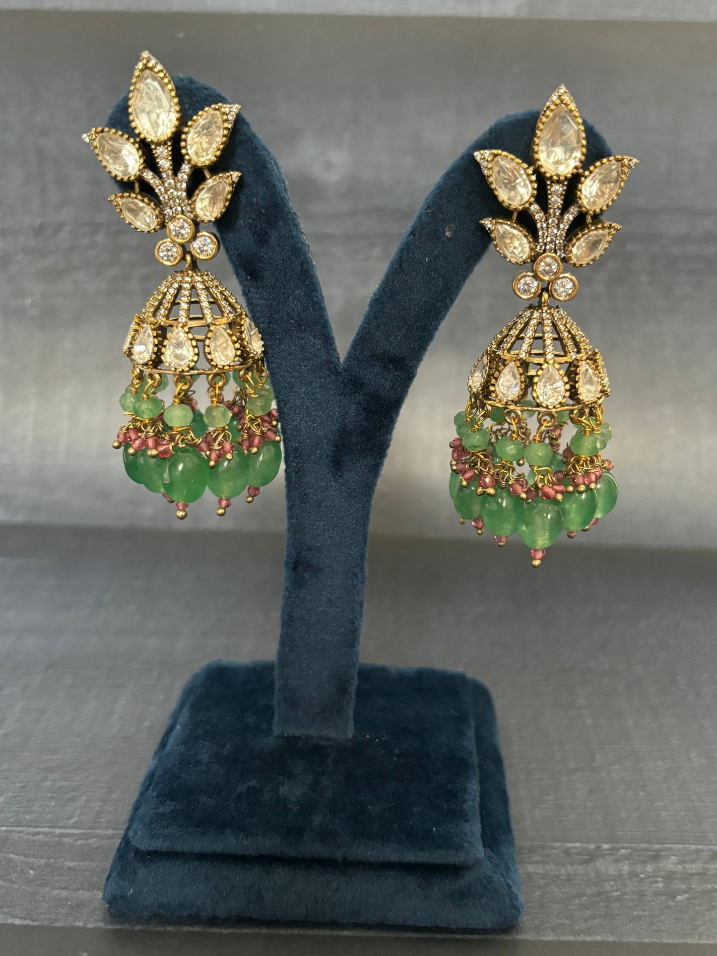 Victorian Green Jhumkas