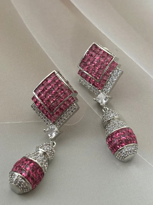 Pink AD Drop Earrings