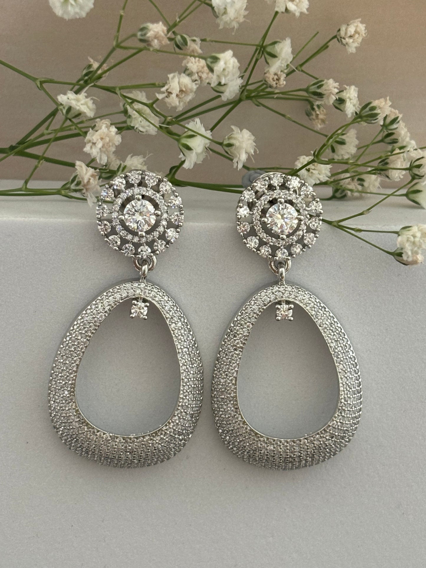 Estella Classy Silver AD Earrings