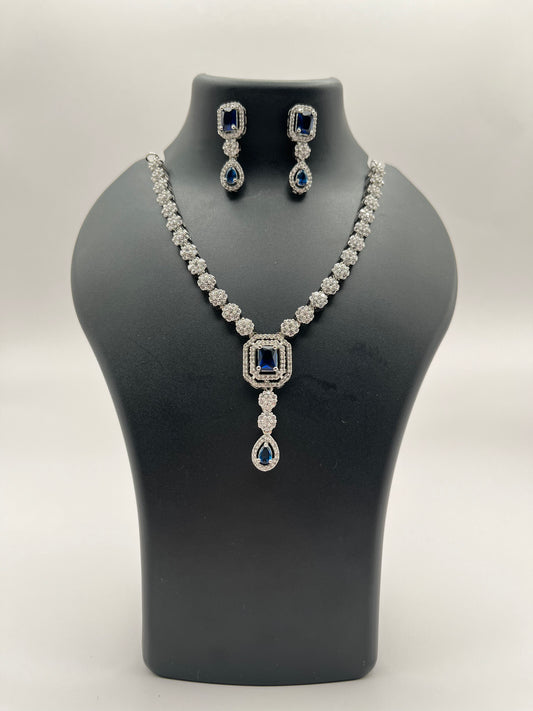 Garnet Radiant Stone Sapphire Necklace Set