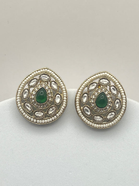 Anika Drop shape Emerald Studs