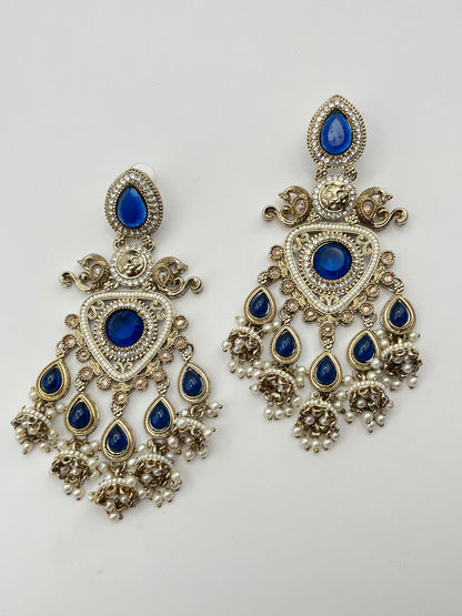 Samriddhi Sapphire Long Earrings