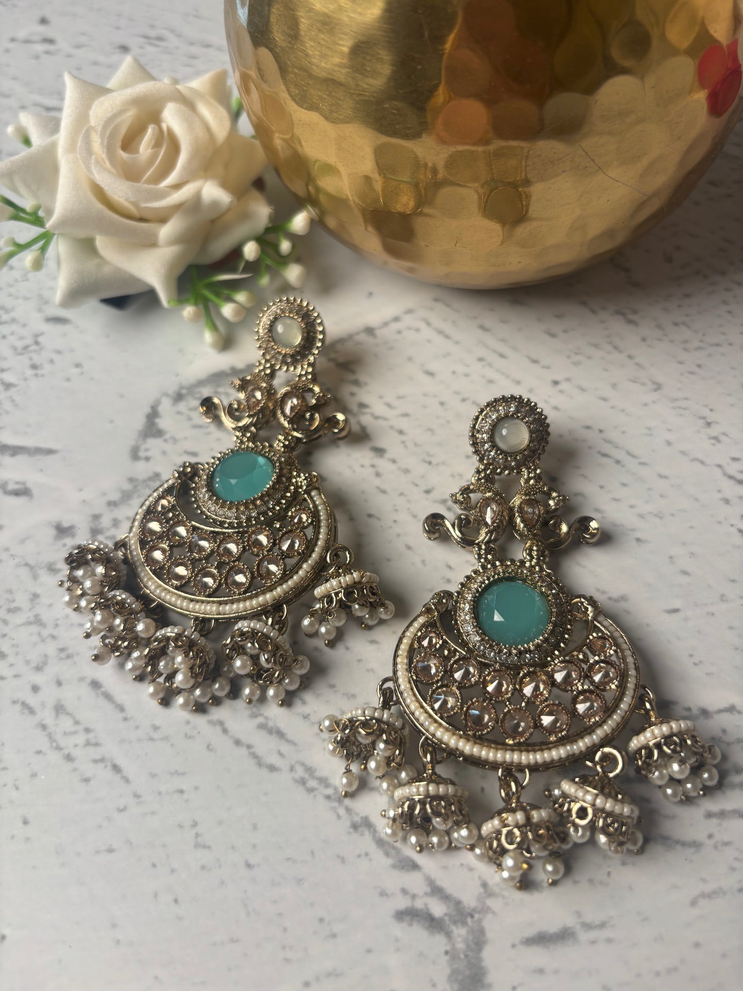 Swasti Sea Green Chandbali Earring