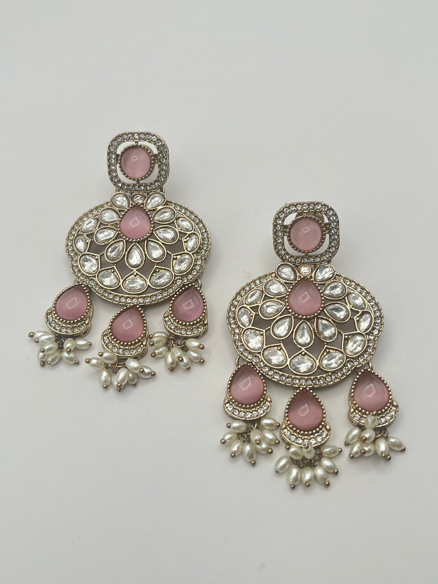 Preeti Pink Stone Kundan Earring