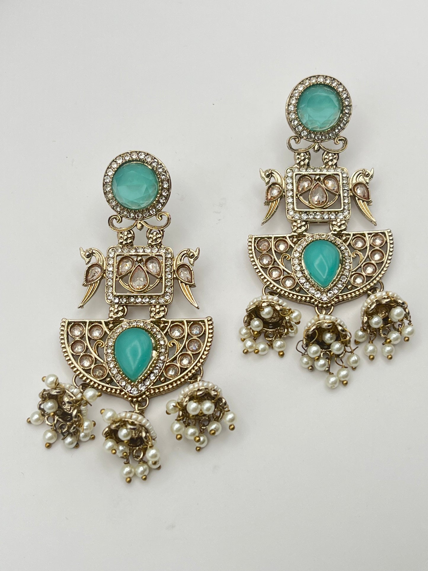 Barkha Blue Stone with peacock Earring