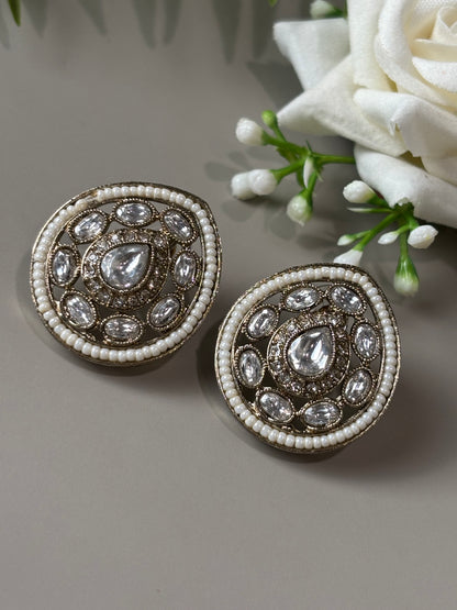 Anika Drop shape White Studs