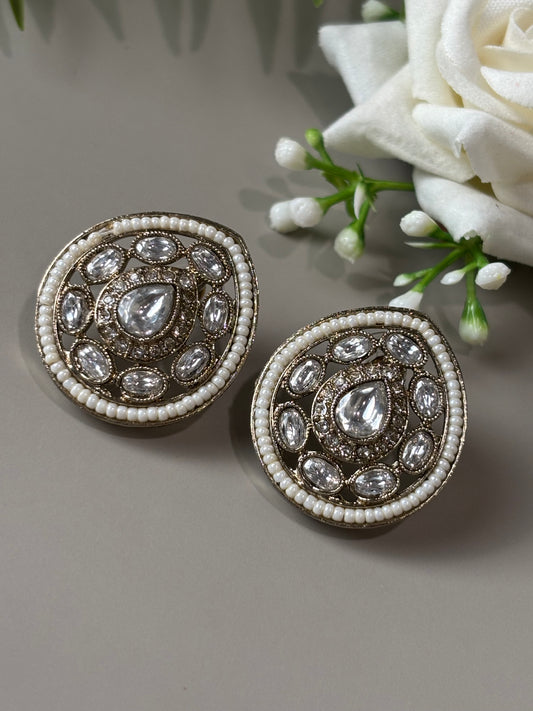 Anika Drop shape White Studs