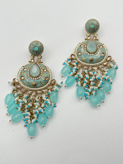 Urvi Pastel Blue Minakari Earring