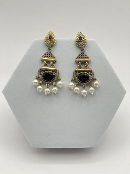 Yuvani Black Dual Tone Earrings