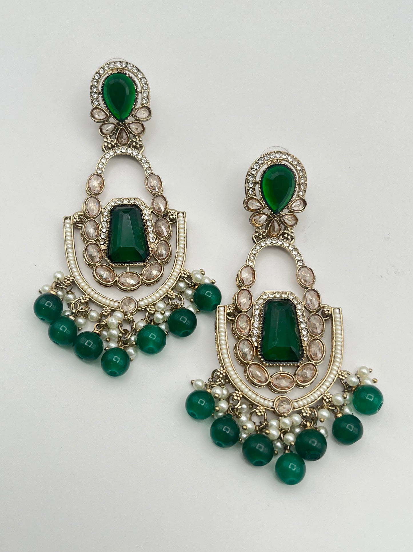 Mishka Green Stone Long Earring