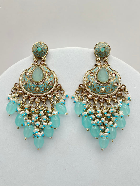 Urvi Pastel Blue Minakari Earring