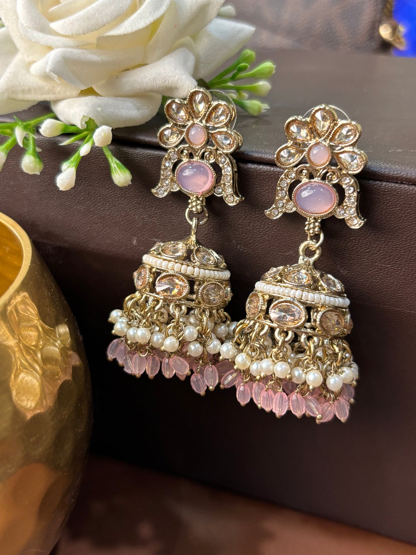 Kashvi Pink Jhumki Earring
