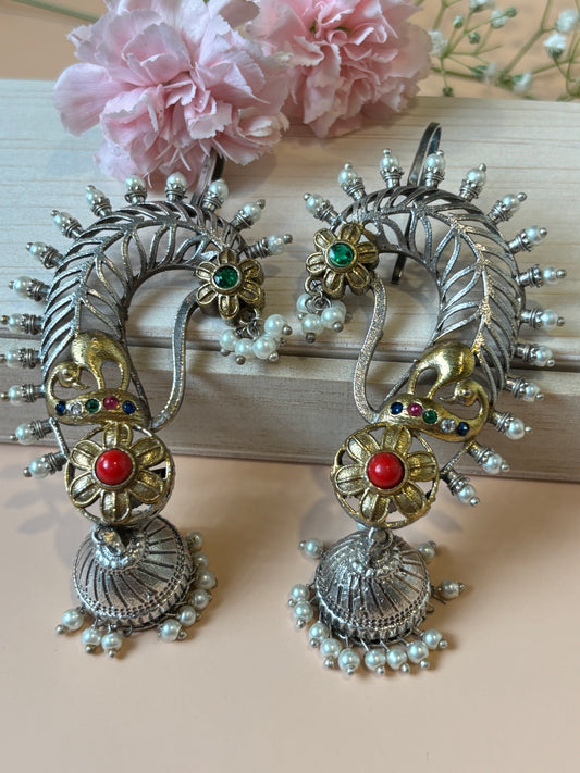 Driti Multi color Pearl Border Earcuffs