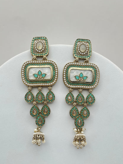 Shivanya Mint Green MOP Earring