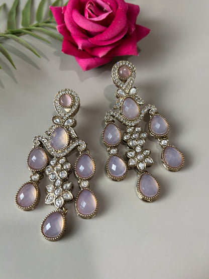 Ritvi Pink Stone Indo Western Earring
