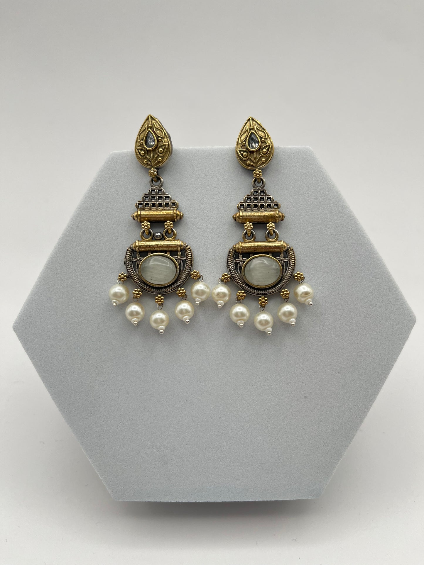 Yuvani Grey Dual Tone Earrings