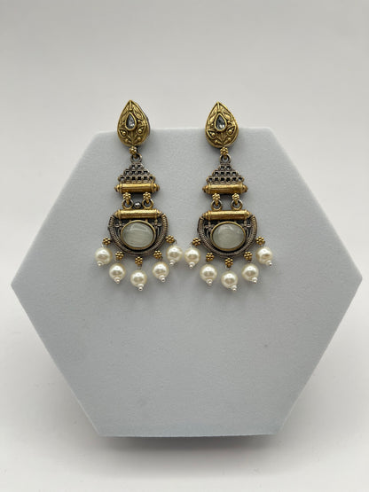 Yuvani Grey Dual Tone Earrings