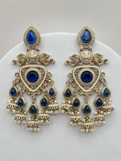Samriddhi Sapphire Long Earrings