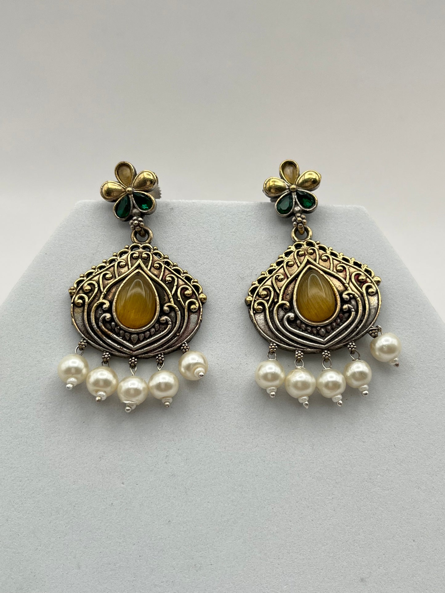 Misha Yellow Dual Tone Earring