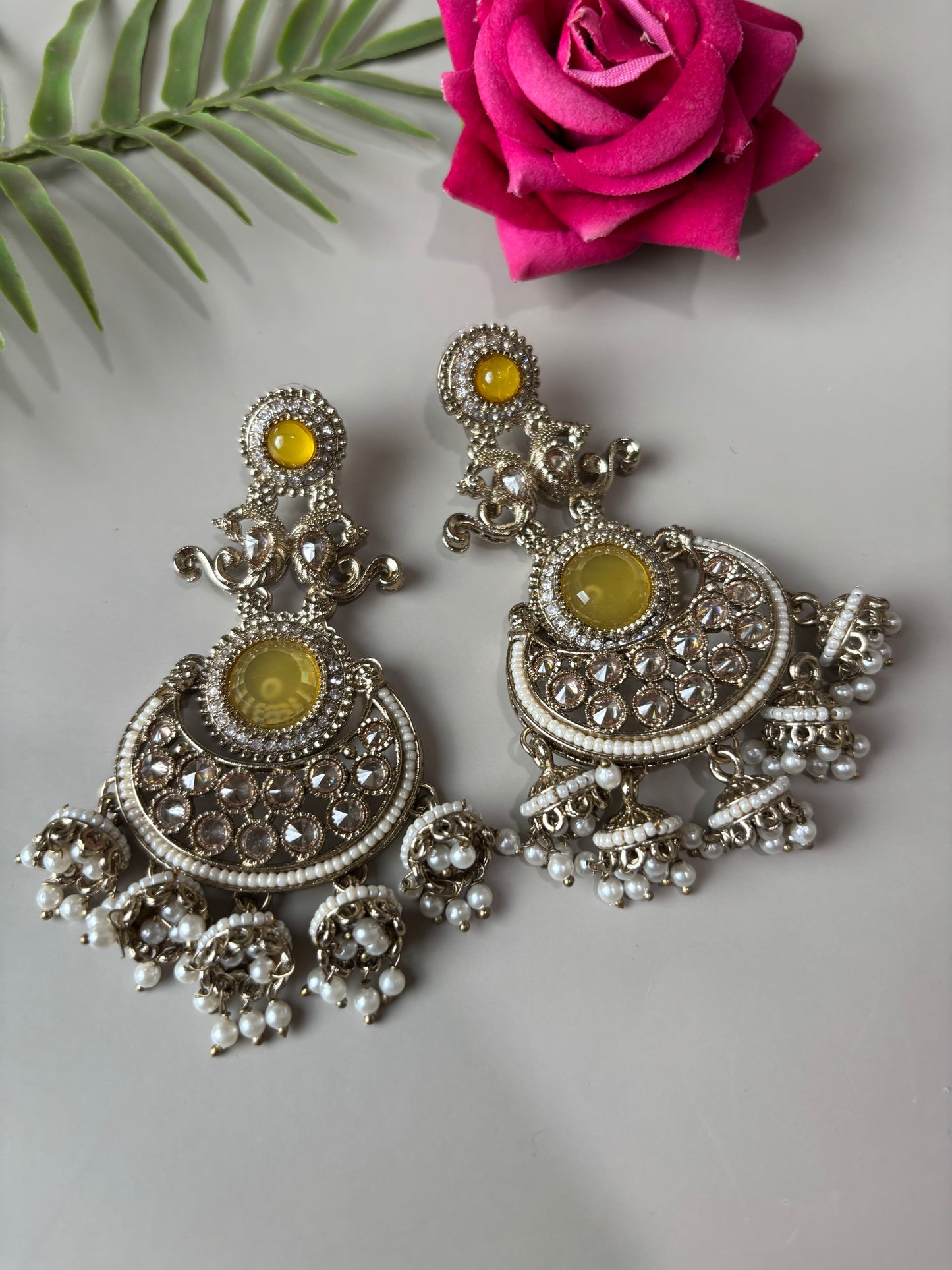 Swasti Yellow Chandbali Earring