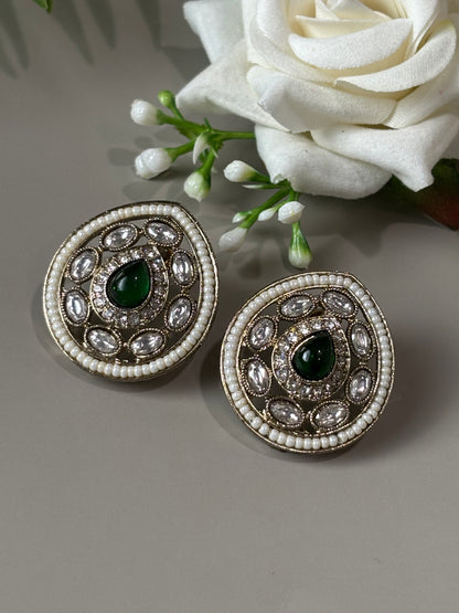 Anika Drop shape Emerald Studs