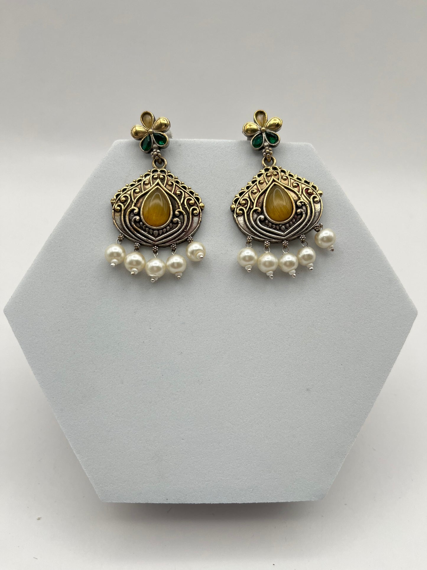 Misha Yellow Dual Tone Earring