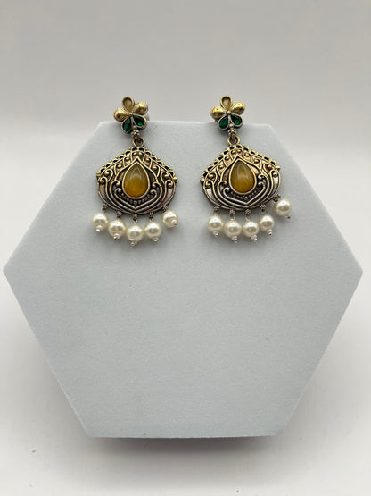 Misha Yellow Dual Tone Earring