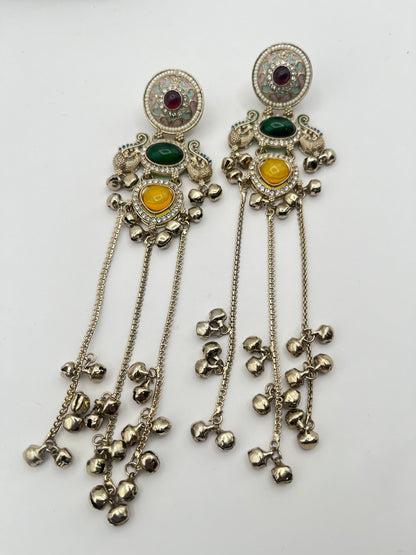 Mallika Multicolor Rajwadi polish Kashmiri earring