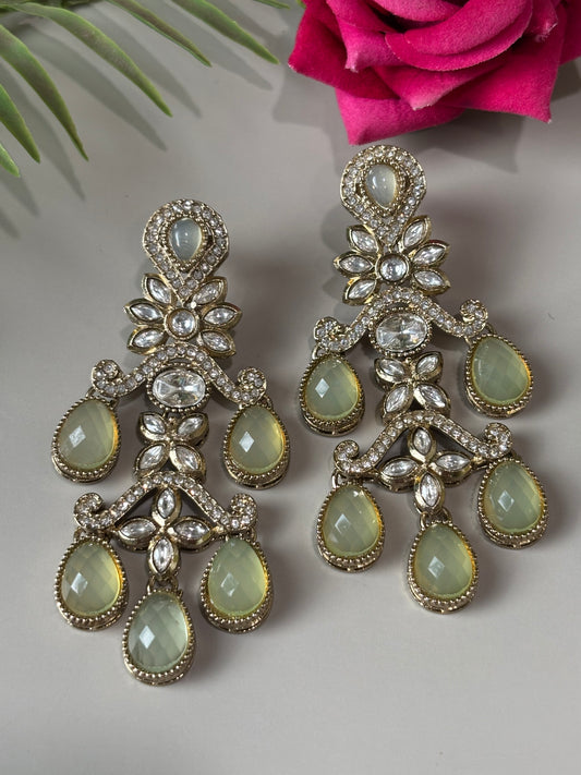 Ritvi Lime Stone Indo Western Earring