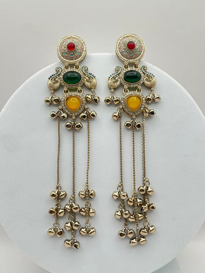 Mallika Multicolor Rajwadi polish Kashmiri earring