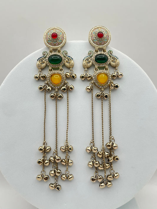 Mallika Multicolor Rajwadi polish Kashmiri earring