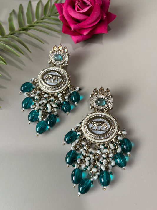 Hriva Sabyasachi Blue Pearl Earrings
