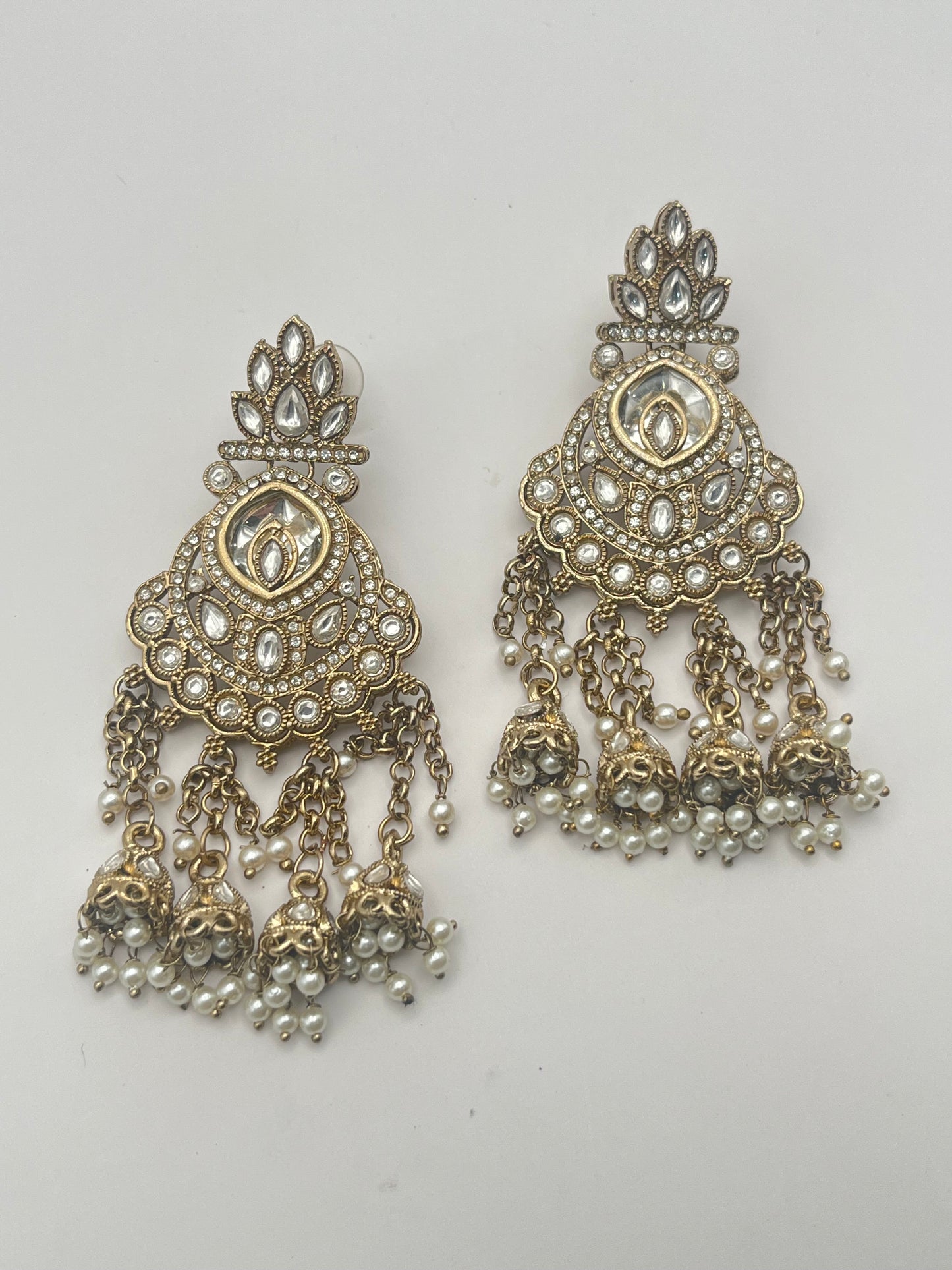 Manaswini White Line Dangling Earring