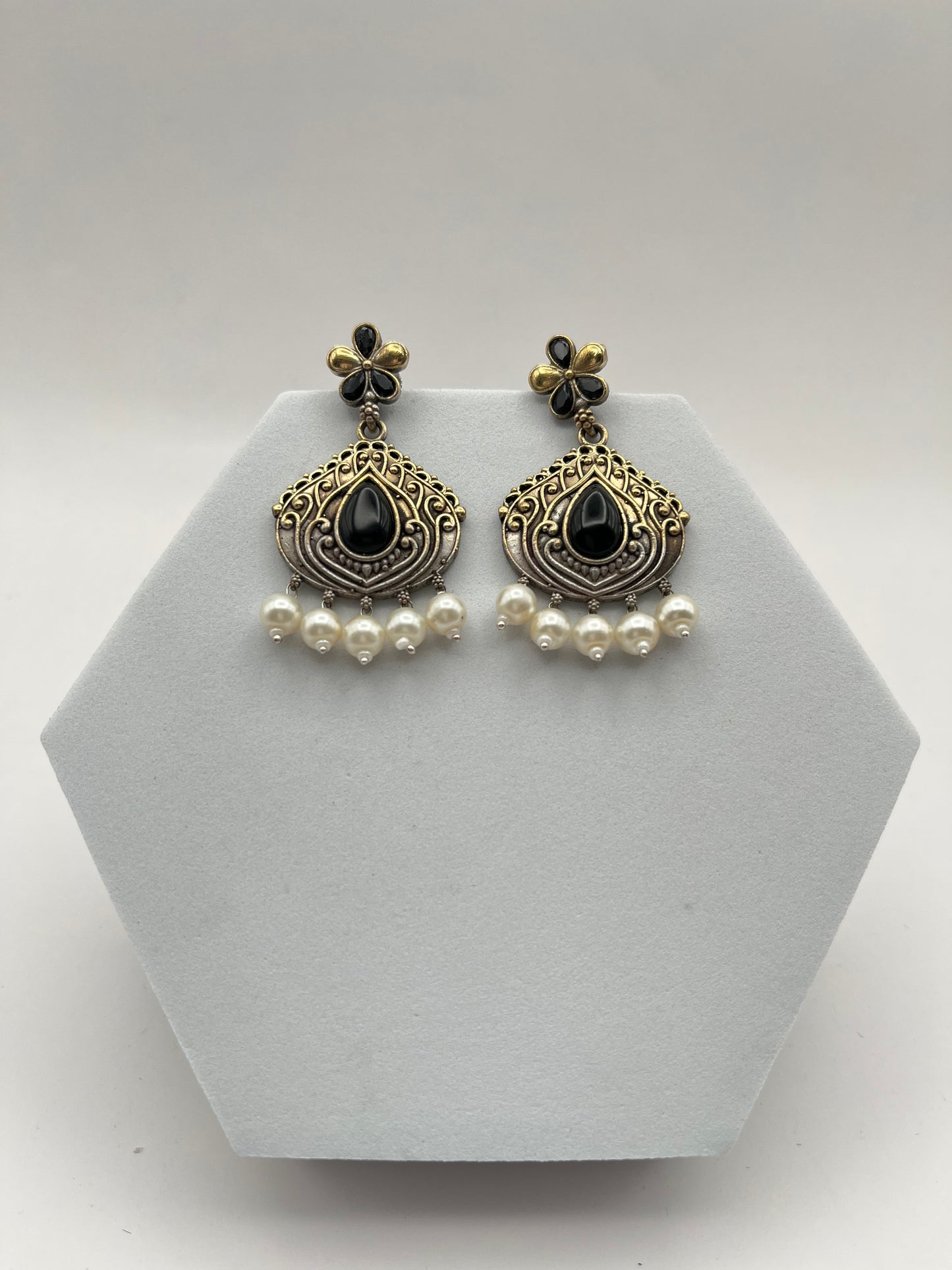 Misha Black Dual Tone Earring