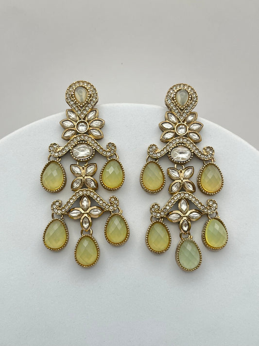 Ritvi Lime Stone Indo Western Earring