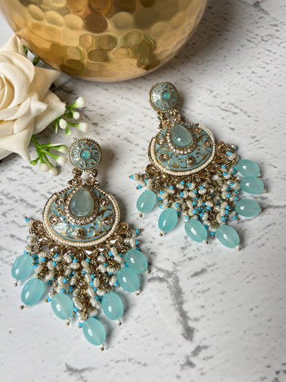 Urvi Pastel Blue Minakari Earring