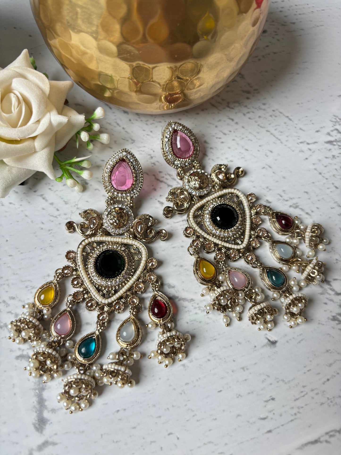 Samriddhi Multi color Long Earrings