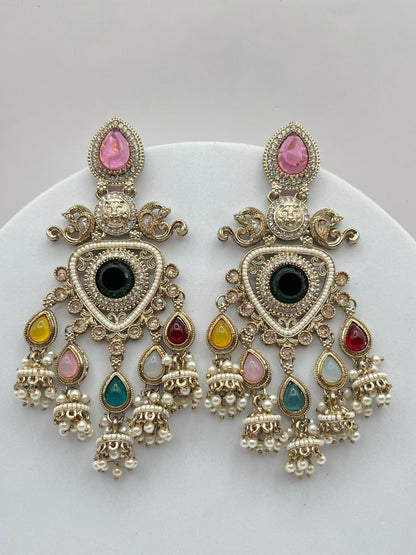 Samriddhi Multi color Long Earrings