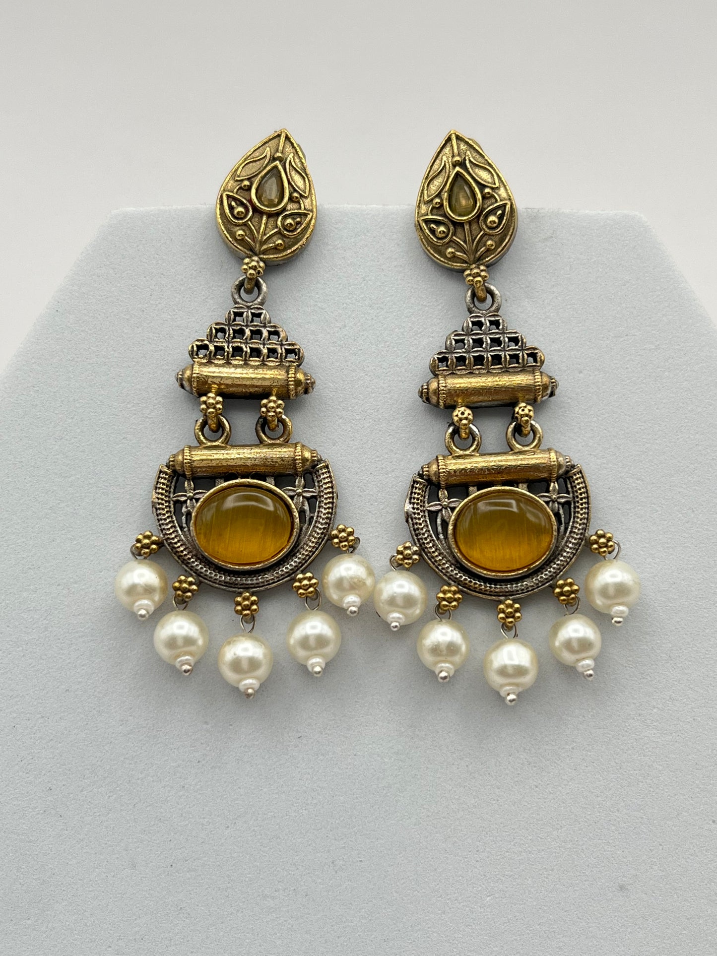Yuvani Yellow Dual Tone Earrings
